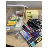 ASSORTED OFFICE SUPPLIES W/ POST-IT, PILOT,