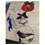 ASSORTED STAINED GLASS SUNCATCHERS, HOLIDAY