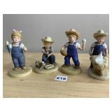 HOMCO DENIM DAYS CERAMIC FIGURINES, CHILDREN IN