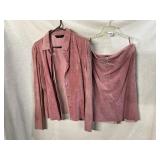 Y2K EXPRESS SUEDE SKIRT & TOP SIZE 12/14, TAGS