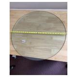 ROUND CLEAR GLASS TABLE TOP.
