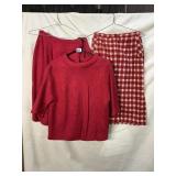 60S ANJAC FASHIONS SAKS SKIRT SUIT, GINGHAM SKIRT