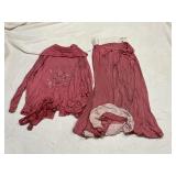 ANTIQUE 20S EMBROIDERED SET, CONDITION CONSISTENT