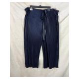 NAVY MICROPLEAT PALAZZO PANTS EST SIZE L