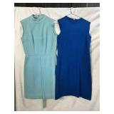 60S SOLID BLUE DRESSES, EDANO BY JONATHAN LOGAN,
