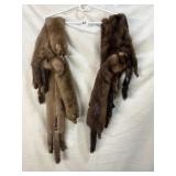 50S MINK/FOX STOLES WITH HEADS AND FEET