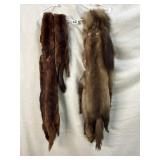 50S MINK/FOX STOLES WITH HEADS AND FEET