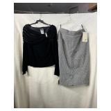 NWT VTG XSCAPE VELVET TOP SIZE L, ENTENTE SKIRT