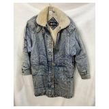 VTG ANDY JOHNS SHEARLING DENIM COAT SIZE M NEEDS