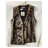 NWT ELLEN TRACY FAUX FUR VEST SIZE L