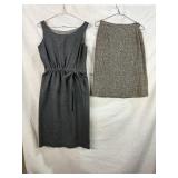 VTG 50S/60S WOOL DRESS & SKIRT EST SIZE S/M