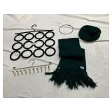 VTG SCARF AND HAT SET, CLOSET ACCESSORIES HANGERS