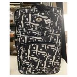 LEISURE ROLLING CARRY-ON LUGGAGE, BLACK & WHITE