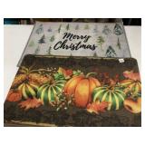 FALL THEMED FLOOR MAT W/ PUMPKINS, CHRISTMAS