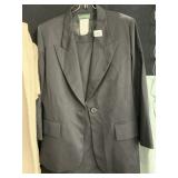 HARVE BENARD BLACK WOOL BLAZER, ELANA BY TANNER