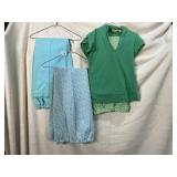 60S/70S POLYESTER PANTS & OUTFIT, ELASTIC