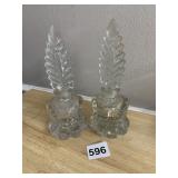 PRESSED GLASS DECORATIVE BOTTLE STOPPERS, LEAF