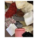 ASSORTED FABRIC REMNANTS, FLORAL, PLAID, SOLID,