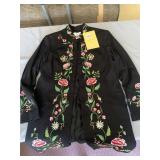 NEW VICTOR COSTA OCCASION BLACK EMBROIDERED