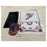 VTG 80S OLYMPICS/ASPEN BANDANAS, SEQUIN USA HAT