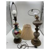 TABLE LAMPS, LAMP SHADE, CERAMIC AND METAL