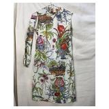 60S EDUARDO ASIAN PRINT SHIFT DRESS WITH BELT,