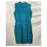 60S BROCADE HANDMADE DRESS EST SIZE S