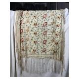 ANTIQUE PIANO SCARF WITH EMBROIDERY, SEE PHOTOS