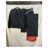 JOSEPH HORNE VTG GABARDINE SKIRT SUIT WITH WRAP,