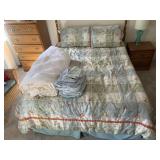 ASSORTED BEDDING, FLORAL QUILTED BEDSPREAD, LIGHT