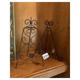 DECORATIVE METAL DISPLAY EASELS, WROUGHT IRON