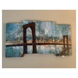 ABSTRACT BRIDGE WALL ART, MULTI-PANEL CANVAS.