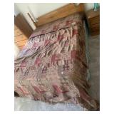 PATCHWORK STYLE THROW BLANKET, FRINGED EDGES,