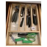 KITCHENAID SHEARS, ASSORTED KITCHEN UTENSILS, CAN