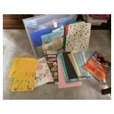ASSORTED CRAFT PAPER, STENCILS, STICKERS,