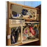 ASSORTED HOUSEHOLD TOOLS AND SUPPLIES, CRAFTSMAN,