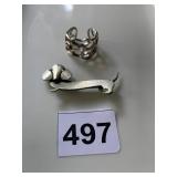 BEAU STERLING DACHSHUND BROOCH, STERLING SILVER