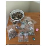 ASSORTED BEADS, JEWELRY COMPONENTS, CRAFT