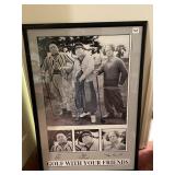 FRAMED "GOLF W/ YOUR FRIENDS" POSTER, COMEDIC