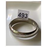 HINGED BANGLE BRACELET, STAMPED AU 925.
