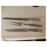 JACQUES DEBARR CARVING SET, STAINLESS STEEL,