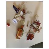 ASSORTED WOOD & METAL DECORATIVE ORNAMENTS, DOG