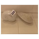 LENOX FINE PORCELAIN SHELL DISHES, NAUTILUS &