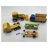 BUDDY L CONSTRUCTION LOADER, TONKA METAL FLATBED,