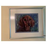 SANDRA TROWER DACHSHUND PORTRAIT, FRAMED ART