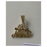 STAMPED 14K GOLD #1 NANA PENDANT.
