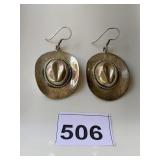 MEXICO 925 STERLING SILVER EARRINGS, COWBOY HAT