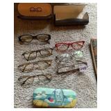 ASSORTED EYEGLASSES, EYEGLASS CASES, INCL