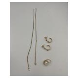 14K GOLD GROUP 6.43 GRAMS. EARRINGS WITH DIAMOND