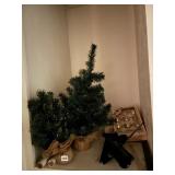 ASSORTED CHRISTMAS DECOR, ARTIFICIAL TREES, METAL